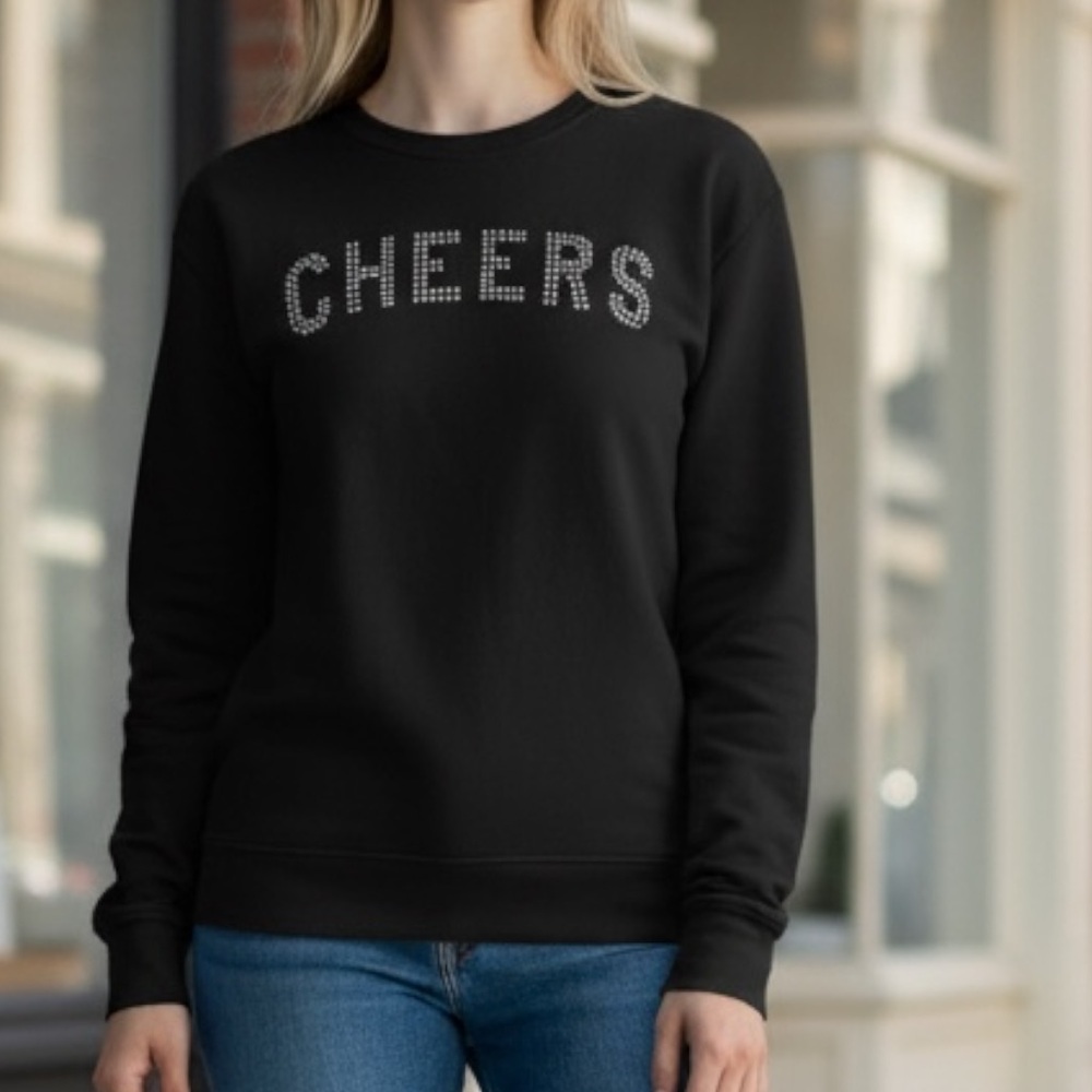 🛍️ bag 3 for 30! NEW Sub_Urban Riot NYE CHEERS Willow Sweatshirt Rhinestone XS